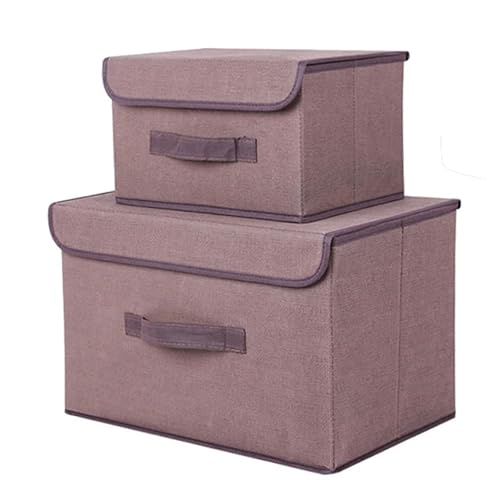 RAGOPILEN Aufbewahrungsbox, Unterbettkommode, groß, zusammenklappbar, Stoff mit Deckel, faltbar, Leinenstoff, for Kleiderschrank oy(Coffee) von RAGOPILEN