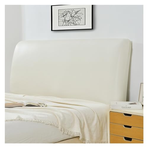 RAGOPILEN Bettkopfteil-Bezug, Bettkopfteil-Schonbezug, wasserdicht, Kunstleder, elastisch, Mehrfarbig, 120–220 x 75 cm(White,220x75cm) von RAGOPILEN