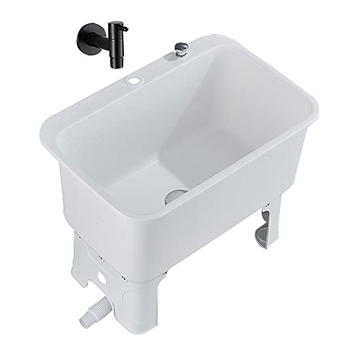 RAGOPILEN Bodenwischbecken, Bodenwischer-Spülbecken, gewerblicher Wäschezuber mit Ablassknopf und Wasserhahn, mehrere Größen(60cm) von RAGOPILEN