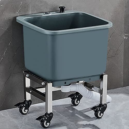 RAGOPILEN Bodenwischbecken, Bodenwischer Waschbecken mit Rollen Mehrfarbig Mehrere Größen(Grey,40cm) von RAGOPILEN