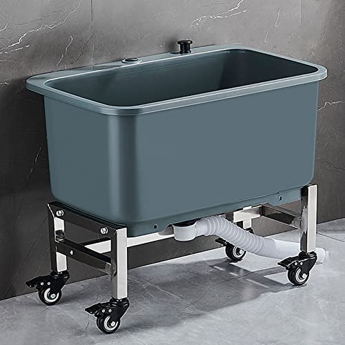 RAGOPILEN Bodenwischbecken, Bodenwischer Waschbecken mit Rollen Mehrfarbig Mehrere Größen(Grey,60cm) von RAGOPILEN
