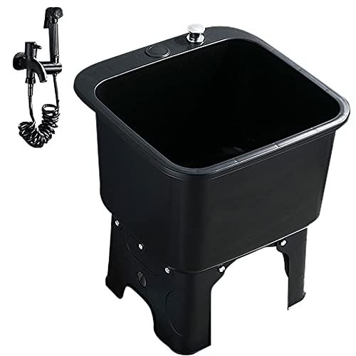 RAGOPILEN Bodenwischbecken, Bodenwischer Waschbecken mit Wasserhahn Schwarz von RAGOPILEN