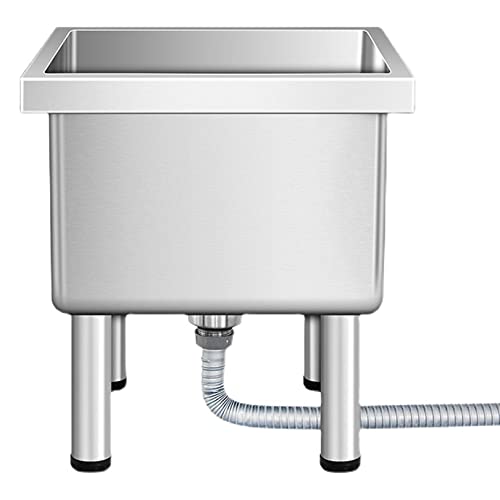 RAGOPILEN Bodenwischbecken, Freistehender Bodenwischer aus Edelstahl, Waschbecken for drinnen und draußen, mehrere Größen(50cm) von RAGOPILEN