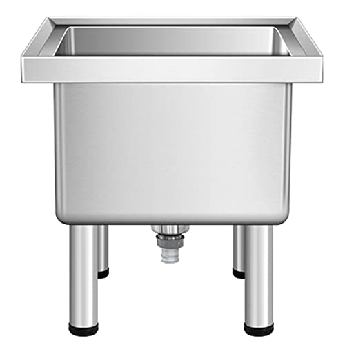 RAGOPILEN Bodenwischbecken, Kommerzieller Mopp-Service-Waschtisch aus Edelstahl zur Bodenmontage, 50–80 cm(50cm(19.7in)) von RAGOPILEN
