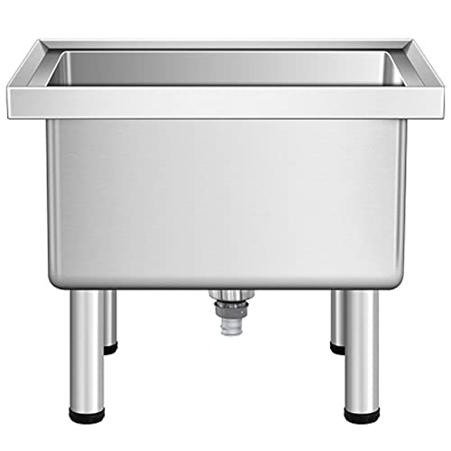 RAGOPILEN Bodenwischbecken, Kommerzieller Mopp-Service-Waschtisch aus Edelstahl zur Bodenmontage, 50–80 cm(60cm(23.6in)) von RAGOPILEN