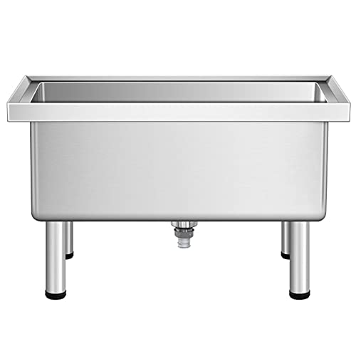 RAGOPILEN Bodenwischbecken, Kommerzieller Mopp-Service-Waschtisch aus Edelstahl zur Bodenmontage, 50–80 cm(80cm(31.5in)) von RAGOPILEN