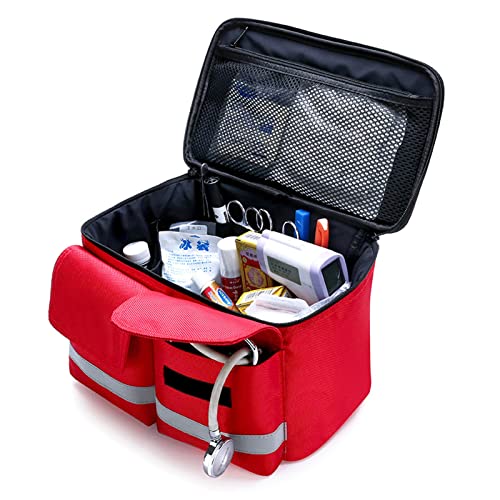 RAGOPILEN Erste-Hilfe-Kit Leere Notfallkits Erste-Hilfe-Tasche, leer, mehrere Taschen, First-Responder-Tasche, reflektierende Streifen, Nylon-Oxford-Stoff, 12,6 x 7,5 x 7,1 Zoll(A) von RAGOPILEN