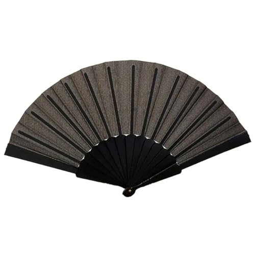 RAGOPILEN Faltbarer Handfächer, Bauchtanz-Fächer, faltbar, Kunststoff und Stoff, 14 Rippen, Mehrfarbig(Black) von RAGOPILEN
