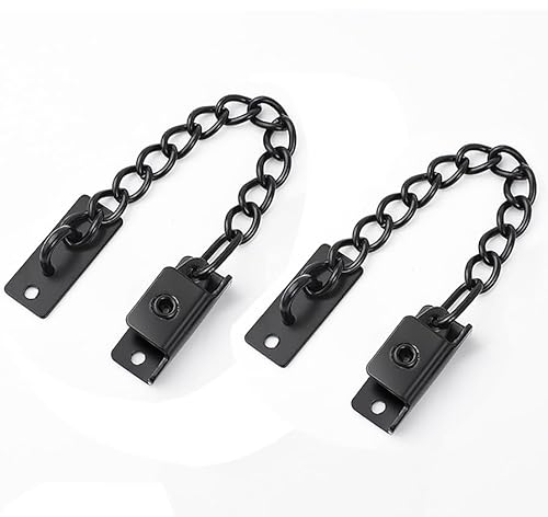 RAGOPILEN Fenster-Restriktoren, Fenster-Tür-Begrenzer Kettenschloss Kindersicherung Mehrfarbig 2er oder 4er Pack(Black,2Pcs) von RAGOPILEN