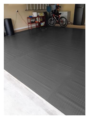 RAGOPILEN Gummifußmatten für Garagenböden, PVC-Vinyl-Garage-Bodenmattenrolle, 3 mm dick, Schwarz, mehrere Größen(0.5X0.7m/1.6X2.3ft) von RAGOPILEN