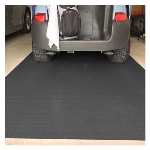 RAGOPILEN Gummifußmatten für Garagenböden, PVC-Vinyl-Garagen-Bodenmatte, Diamantplatte, Schwarz, 3 mm dick, mehrere Größen(0.8X0.8m/2.6X2.6ft) von RAGOPILEN