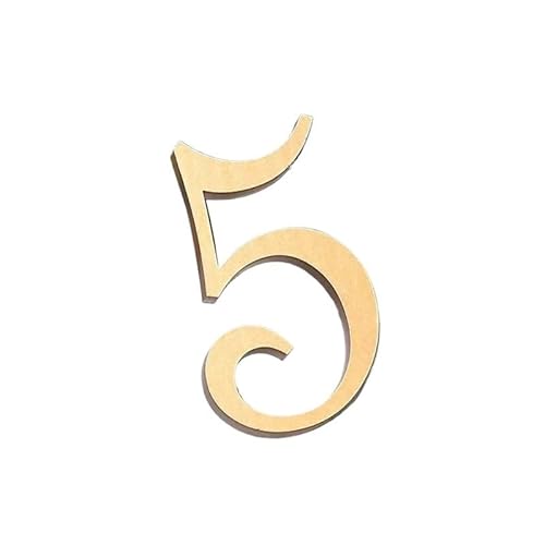 RAGOPILEN Hausnummern, 0-9 Acryl Selbstklebende Hausnummer Türschild Aufkleber Multicolor 7cm(Gold,5) von RAGOPILEN