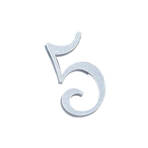 RAGOPILEN Hausnummern, 0-9 Acryl Selbstklebende Hausnummer Türschild Aufkleber Multicolor 7cm(Silver,5) von RAGOPILEN