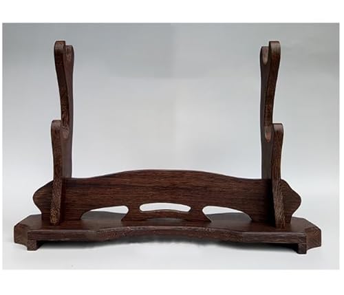 RAGOPILEN Holz-Schwertständer, Holzschwert-Ausstellungsständer for Katana Wakizashi Tanto, Mehrfarbig, 1 oder 2 Schichten(Dark Brown,Double Layer) von RAGOPILEN