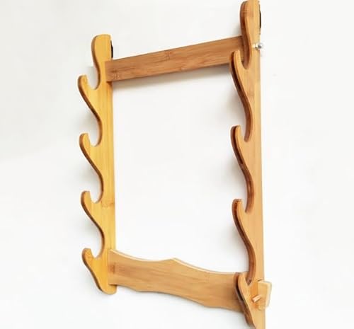 RAGOPILEN Holz-Schwertständer, Schwertständer Wandhalterung for Katana Wakizashi Tanto Multicolor Mehrere Schichten(Brown,4 Layers) von RAGOPILEN