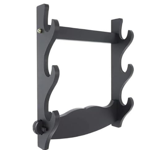 RAGOPILEN Holz-Schwertständer, Wandmontierter Katana-Schwert-Displayhalter, Mehrfarbig, mehrere Größen(Black,3 Tier) von RAGOPILEN