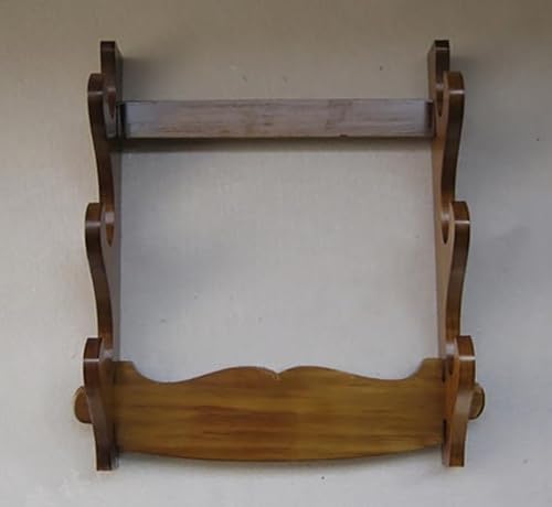 RAGOPILEN Holz-Schwertständer, Wandmontierter Katana-Schwert-Displayhalter, Mehrfarbig, mehrere Größen(Brown,3 Tier) von RAGOPILEN