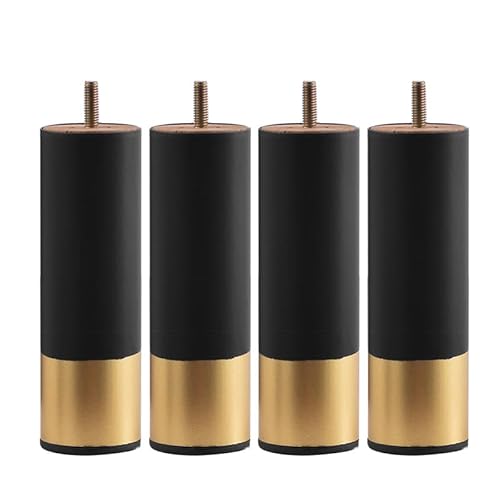 RAGOPILEN Möbelbeine, 4 Stück Möbelbeine aus Holz, Metall, DIY-Ersatz-Stützfüße for Sofa, Tisch, Stuhl, Schreibtisch, Mehrfarbig, mehrere Größen(Black Gold,20cm) von RAGOPILEN