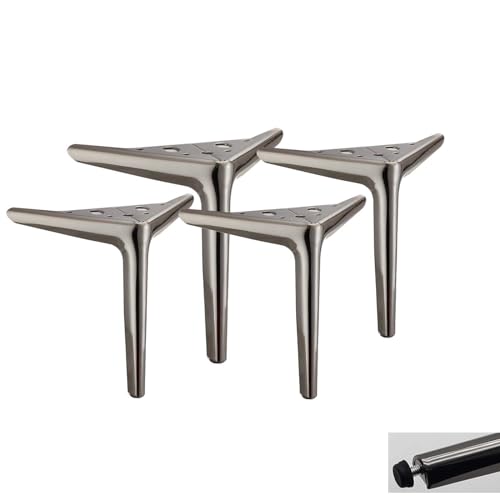 RAGOPILEN Möbelbeine, 4 Stück Möbelbeine aus Karbonstahl, dreieckig, for Tisch, Schreibtisch, Stuhl, Sofa, Mehrfarbig, 10–40 cm(B,40cm-Adjustable) von RAGOPILEN