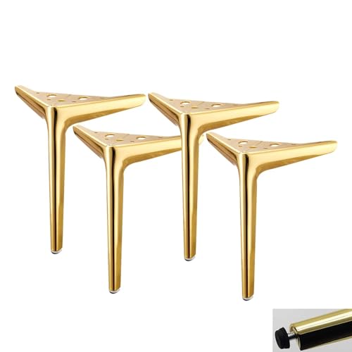 RAGOPILEN Möbelbeine, 4 Stück Möbelbeine aus Karbonstahl, dreieckig, for Tisch, Schreibtisch, Stuhl, Sofa, Mehrfarbig, 10–40 cm(C,22cm-Adjustable) von RAGOPILEN