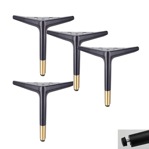 RAGOPILEN Möbelbeine, 4 Stück Möbelbeine aus Karbonstahl, dreieckig, for Tisch, Schreibtisch, Stuhl, Sofa, Mehrfarbig, 10–40 cm(D,35cm-Adjustable) von RAGOPILEN