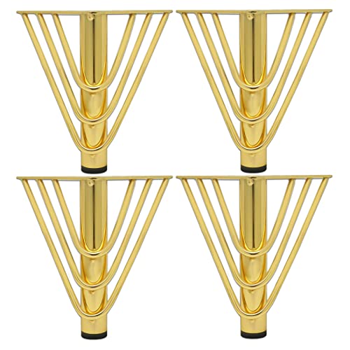 RAGOPILEN Möbelbeine, 4er-Pack Haarnadelbeine for Möbel, Mehrfarbig, 15–18 cm(Gold,18cm/7.09in) von RAGOPILEN