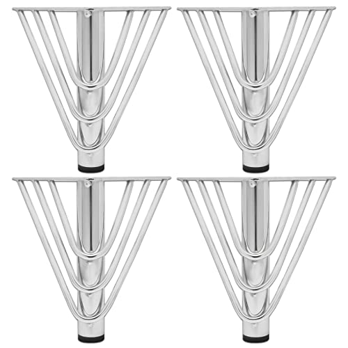 RAGOPILEN Möbelbeine, 4er-Pack Haarnadelbeine for Möbel, Mehrfarbig, 15–18 cm(Silver,18cm/7.09in) von RAGOPILEN