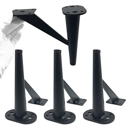 RAGOPILEN Möbelbeine, 4er-Pack Möbelbeine aus Metall, Schwarz, 15 cm von RAGOPILEN