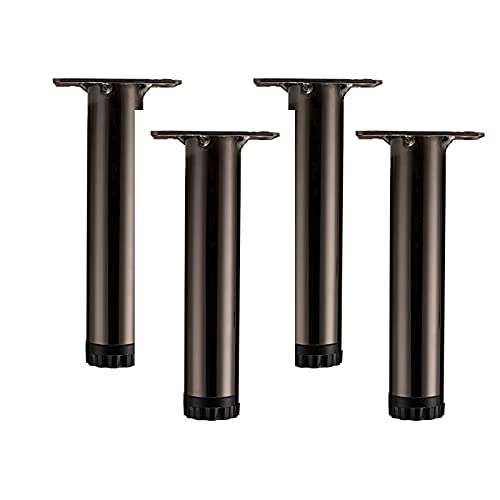 RAGOPILEN Möbelbeine, 4er-Pack verstellbare Möbelbeine aus Metall, Gun Black, 8 Zentimeter von RAGOPILEN