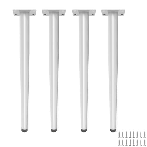 RAGOPILEN Möbelbeine, 4er-Pack verstellbare konische Möbelbeine aus Metall, weiß, 65 cm, mit Schrauben for Schlafsofa von RAGOPILEN