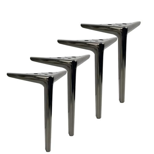 RAGOPILEN Möbelbeine, Dreieckige Möbelbeine aus Metall, 4er-Pack, Mehrfarbig, 12–25 cm(Deep Black,25CM) von RAGOPILEN
