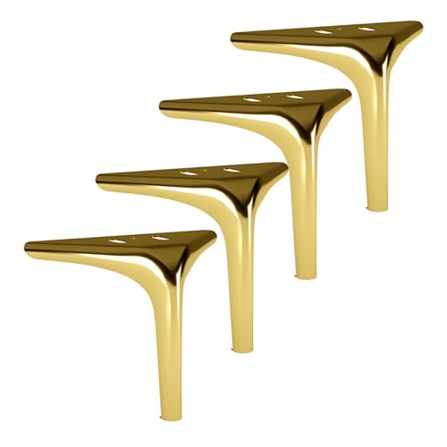 RAGOPILEN Möbelbeine, Möbelbeine 4er-Pack Metall Diamant Dreieck Mehrfarbig Mehrere Größen(4pcs-Titanium Gold,15CM) von RAGOPILEN
