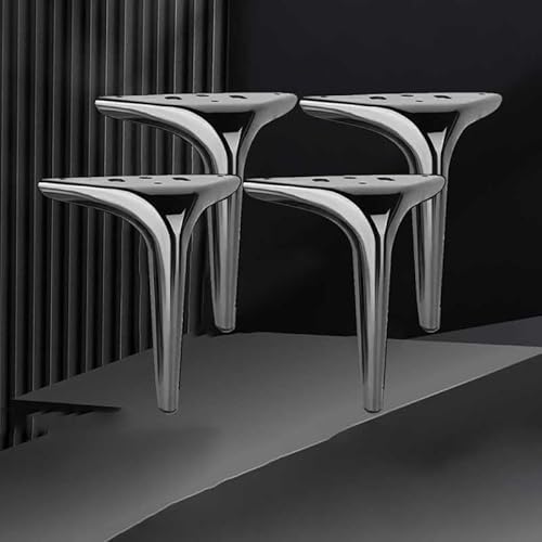 RAGOPILEN Möbelbeine, Möbelbeine 4er-Pack Metall Diamant Dreieck Mehrfarbig Mehrere Größen(4pcs-deep Black,25CM) von RAGOPILEN