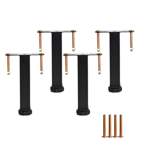 RAGOPILEN Möbelbeine, Packung mit 4 verstellbaren Möbelstützbeinen, Mehrfarbig, mehrere Größen(T-Black,Adjustable 20~22CM) von RAGOPILEN