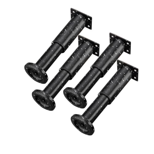 RAGOPILEN Möbelbeine, Verstellbare Möbelbeine, 4er-Pack, strapazierfähig, schwarz, mehrere Größen(Black Round Base,8~12cm) von RAGOPILEN