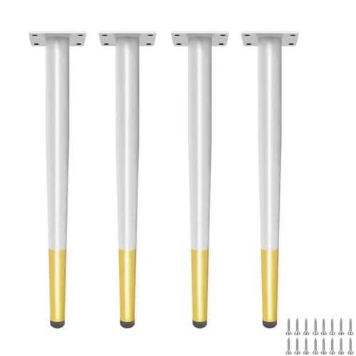 RAGOPILEN Möbelbeine, Verstellbare Möbelbeine aus Metall, 4er-Pack, Weißgold, 70 cm von RAGOPILEN