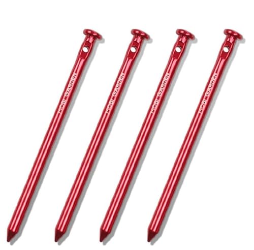 RAGOPILEN Plane, Aluminiumlegierung Camping-Bodenheringe Rot 15cm Packung mit 4, 8 oder 16 Stück(Red-4pcs) von RAGOPILEN