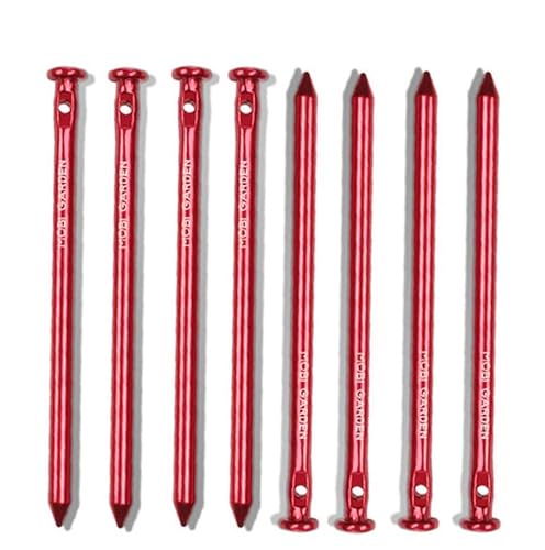 RAGOPILEN Plane, Aluminiumlegierung Camping-Bodenheringe Rot 15cm Packung mit 4, 8 oder 16 Stück(Red-8pcs) von RAGOPILEN