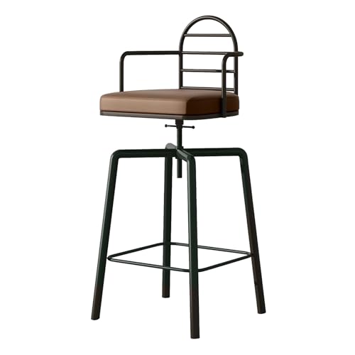 RAGOPILEN Runder Barhocker, Thekenhöhenverstellbare Barhocker 360° drehbar Kunstleder Metall Multicolor(Black) von RAGOPILEN