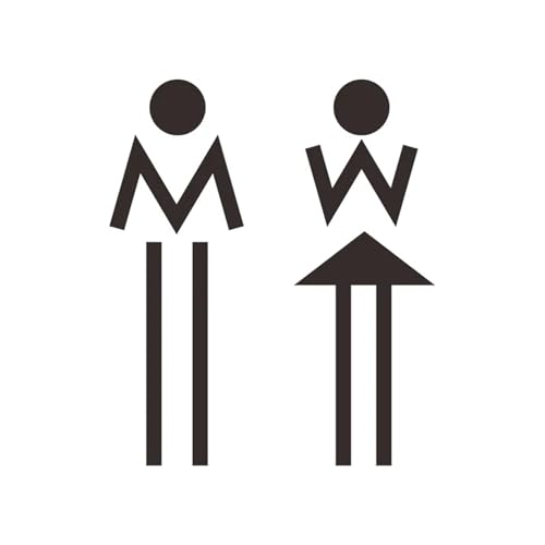 RAGOPILEN Toilettenschild, Mann und Frau Toilettenschild for Badezimmertür, Abnehmbarer Wandaufkleber, 13 x 19 cm von RAGOPILEN