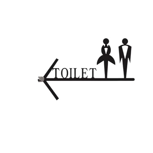 RAGOPILEN Toilettenschild, Toilettentürschild for Männer und Frauen, doppelseitig, Pfeil, Wandhalterung, Mehrfarbig, 23 x 36 cm(Color-06) von RAGOPILEN