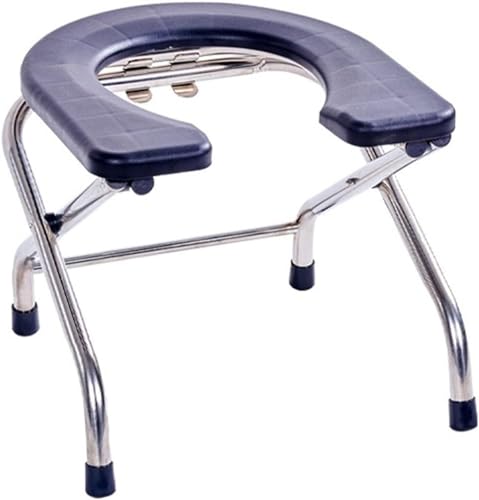RAGOPILEN Toilettenstuhl, Klappbarer Toilettenstuhl Duschstuhl Rollstuhl Edelstahl Mehrere Höhen(A,Height 33cm) von RAGOPILEN