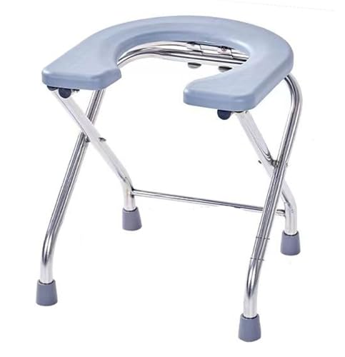 RAGOPILEN Toilettenstuhl, Klappbarer Toilettenstuhl Duschstuhl Rollstuhl Edelstahl Mehrere Höhen(B,Height 33cm) von RAGOPILEN
