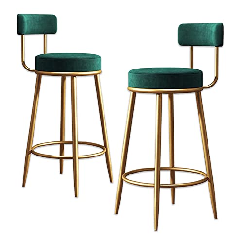 Runder Barhocker, Barhocker in Thekenhöhe mit Rückenlehne, Mehrfarbig, mehrere Größen, 2er-Pack, 136 kg(Green,Sitting Height: 75cm) von RAGOPILEN