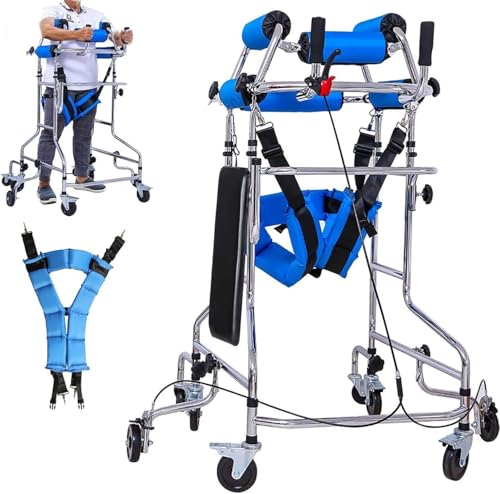 Tragbarer Stehtrainer, 8 Rädern Erwachsene Walker Senioren Hemiplegie Reha Sitz Bremsen 58-71 Zoll Benutzer Körpergröße(Men's) von RAGOPILEN