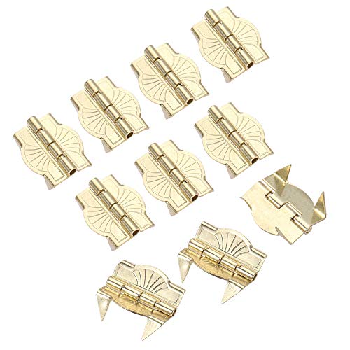 Türscharniere, Packung mit 10 Scharnieren aus Zinklegierung, 22 x 19 mm, for Möbel, Schränke, Schmuckkästchen, Türen, keine Schraubenmontage von RAGOPILEN