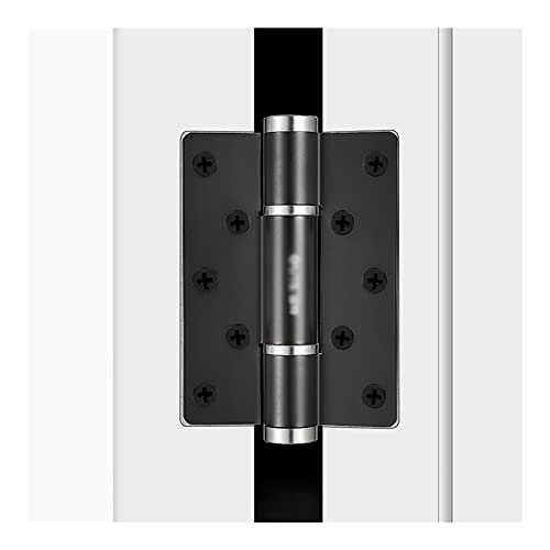 Türscharniere, Scharniere mit sanfter Schließung, mattschwarze Aluminiumlegierung, 3 mm Dicke, 180-Grad-Öffnung, abgerundete Ecken(A) von RAGOPILEN