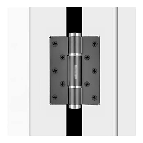 Türscharniere, Scharniere mit sanfter Schließung, mattschwarze Aluminiumlegierung, 3 mm Dicke, 180-Grad-Öffnung, abgerundete Ecken(B) von RAGOPILEN