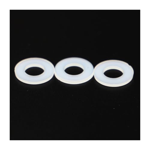 Unterlegscheibe, 50-100 stücke Nylon Flache Schulter Washer Spacer Dichtung Ring Multicolor Mehrere Größen for Schraube(White,100pcs M4x8x1mm) von RAGOPILEN
