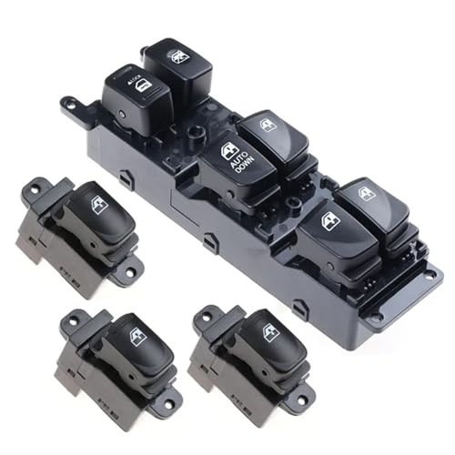 Fensterheberschalter Electric Power Fensterheber Für Hyundai Für Accent 2007-2010 Elektrische Power Master Fenster Schalter Heber Glas Control Taste 93570-1E110 93580-1E000(A set) von RAGPUKMUAN